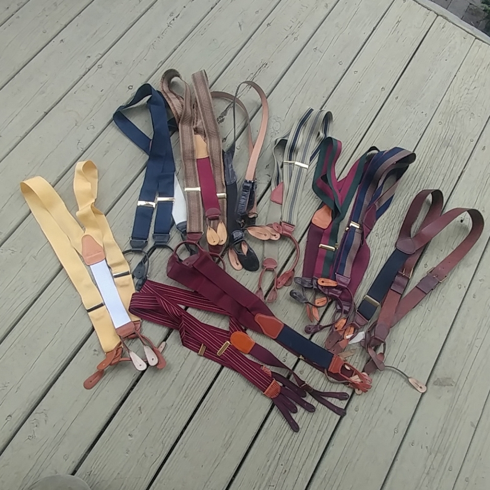 Lot of 10 suspenders j.o. Banks Brooks Brothers ++